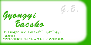 gyongyi bacsko business card